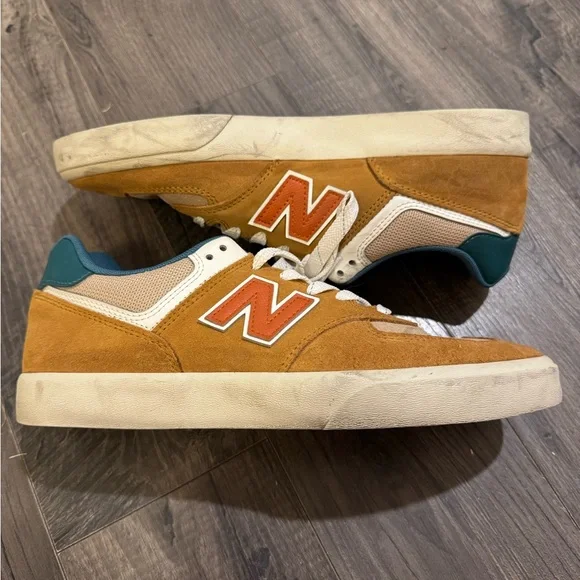 New Balance Men's Tan and Teal Sneakers - Picture 3 of 6
